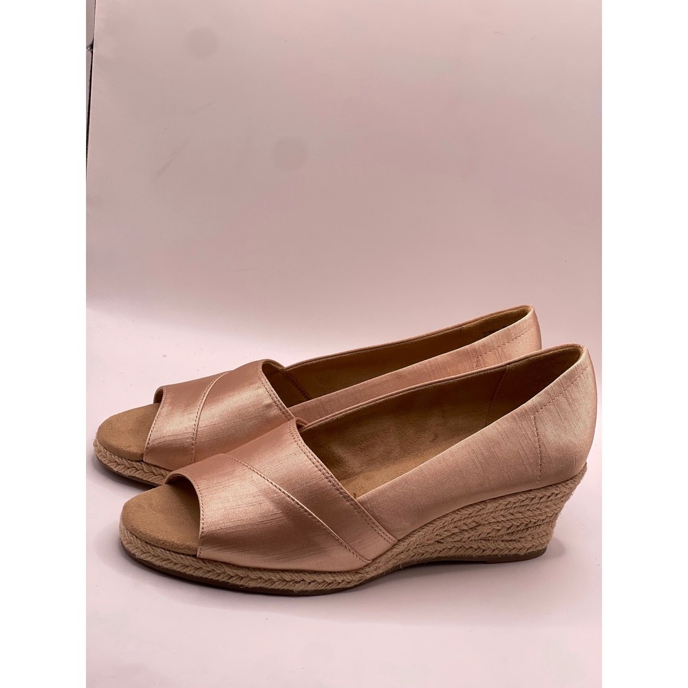 Easy Street Jasper Natural Thai Silk Espadrille Wedge Sandals Womens 7 M - Picture 4 of 6
